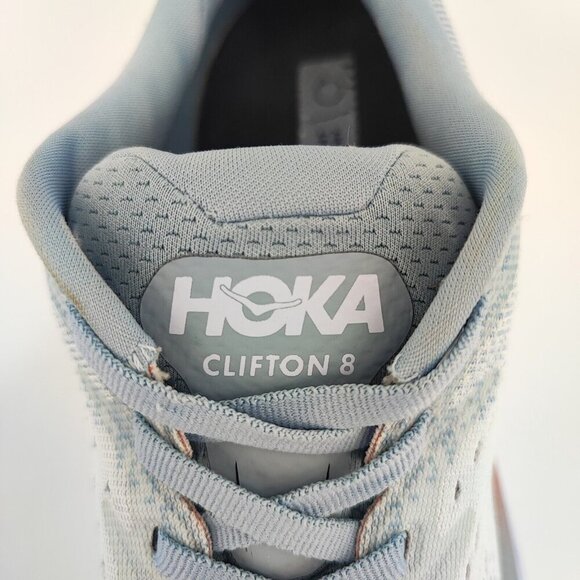 Hoka One One Women's Clifton 8 Blue Mesh Lace Up Running Sneakers Size 7.5B US - Picture 10 of 13